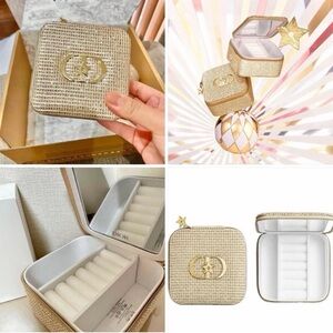Dior Gold Textured Jewelry Case - New In Box